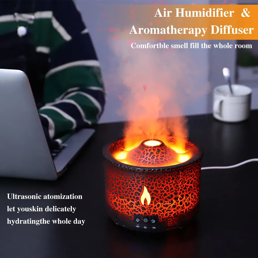 Volcano Fire Flame Air Humidifier Aroma Diffuser