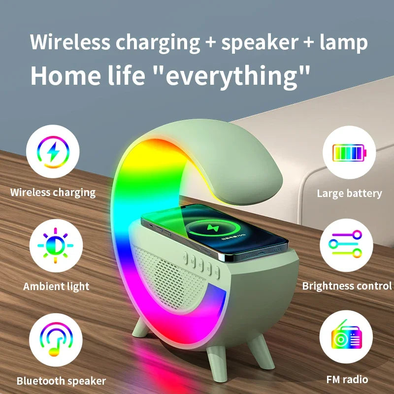 RGB Atmosphere Light Wireless Charger Stand Speaker