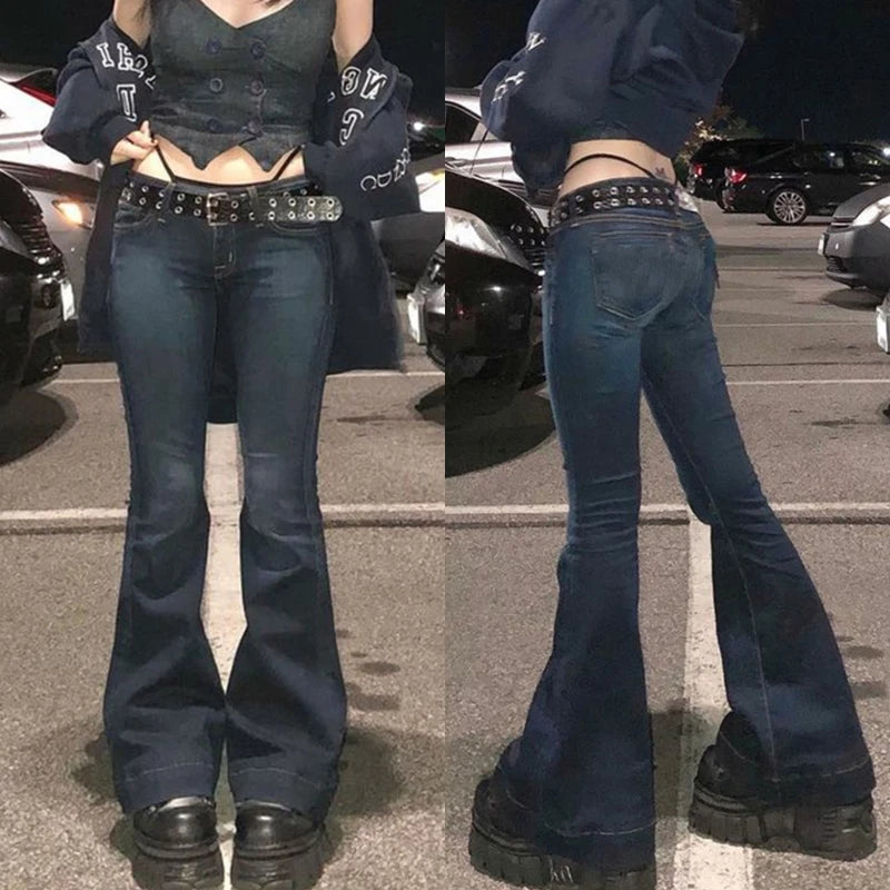 Women's Gradient Blue Flare Jeans