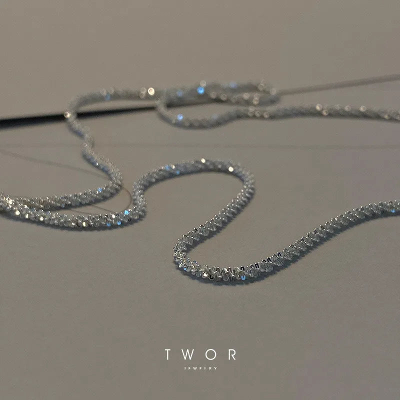 Sparkling Silver Chain Necklace